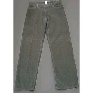 Chaps Men’s Straight Fit Corduroy Pants 36x32 (Measures 35x32) Gray Green